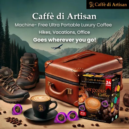 Miniatura 6 de Caffè di Artisan Cápsulas de café líquido de una sola porción que cambian el juego – Brezè – Tostado oscuro Intensidad – Fuerte, sin máquina. Todo