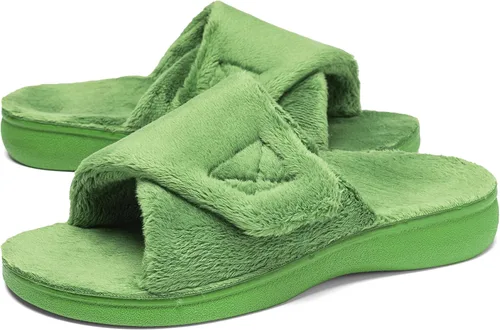Miniatura 17 de SOLLBEAM - Pantuflas ortopédicas para mujer con soporte de arco para fascitis plantar, ajustables, con copa para el talón, acogedoras, para damas