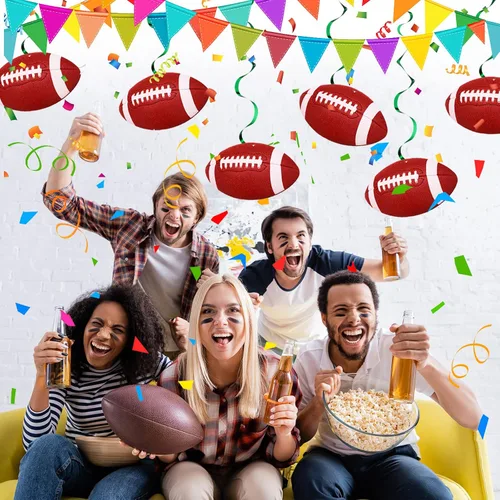 Miniatura 7 de 24 piezas de decoraciones de fiesta de fútbol de 7.9 pulgadas, remolinos colgantes de fútbol, suministros para fiestas de fútbol, remolinos