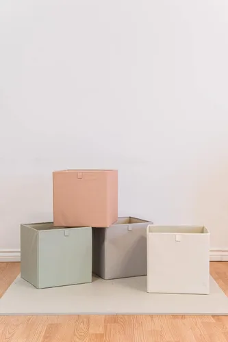 Miniatura 5 de 3 Sprouts Cubo de almacenamiento de tela reciclada, organizador plegable de 13 pulgadas para sistemas de estanterías de cubos, cubos para niños
