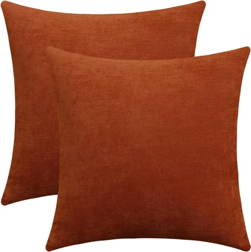 Miniatura 12 de Jeneoo - Fundas de almohada decorativas rojas brillantes de chenilla suave, fundas de cojín cómodas y sólidas para sofá de sala de estar