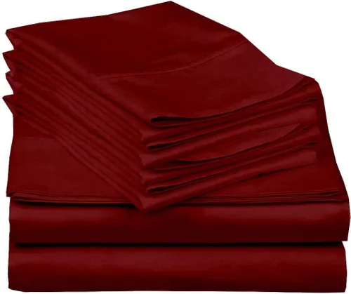 Mattress-Homes Juego de sábanas tamaño Queen de 6 piezas, colección Hotel Luxury, 100% algodón egipcio, sábana bajera ajustable de 18 pulgadas de