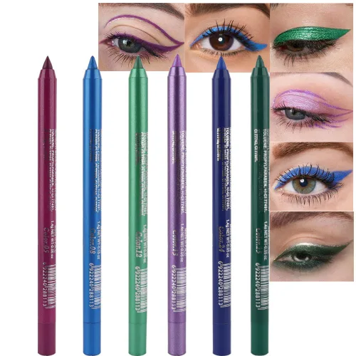 Miniatura 21 de Kaely Lápiz Delineador de Ojos en Gel para Mujeres, Delineador de Ojos Negro Natural Impermeable a Prueba de Manchas con Sacapuntas, Delineadores