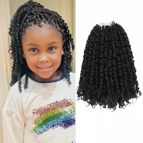 Miniatura 13 de Leeven Cabello de Ganchillo para Mujeres 16 Pulgadas Cabello de Passion Twist Pre-Retorcido 8 Paquetes Ombre Marrón Pre-Enrollado Bomb Crochet #T30