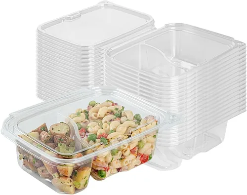 Miniatura 22 de Restaurantware Tamper Tek - Recipientes rectangulares para llevar de 11 onzas, 100 recipientes duraderos de plástico transparente congelable a