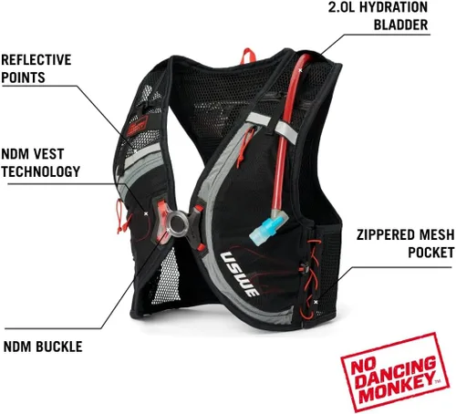 Miniatura 8 de USWE Rush - Chaleco de hidratación para bicicleta, 8 L, correas ajustables para el pecho, chaleco de hidratación para correr, vejiga de hidratación