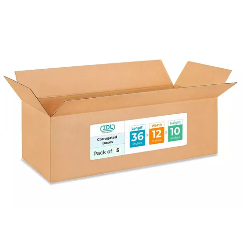 Miniatura 267 de IDL Packaging Paquete de 5 cajas de envío altas de 8 x 8 x 48 pulgadas, extra resistentes de 200 libras frente a caja regular, cajas de mudanza
