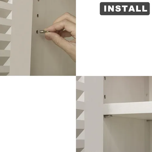 Miniatura 5 de Keenkee Pinzas de estante de 1/4 de pulgada de diámetro para estantes de gabinete, soporte de clips de soporte, forma de cuchara, níquel, paquete