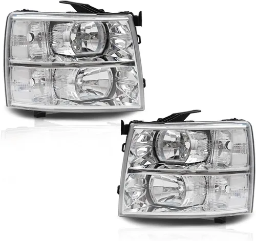 Miniatura 12 de ALLGOOD Conjunto de faros delanteros compatibles con Chevy Silverado 1500 2500 3500 2007-2014 izquierda y derecha carcasa negra esquina ámbar