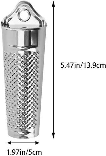 Miniatura 2 de Rallador de nuez moscada de acero inoxidable, molinillo de nuez moscada de mano con recipiente para cocina, queso duro, frutas cítricas, ajo, nuez