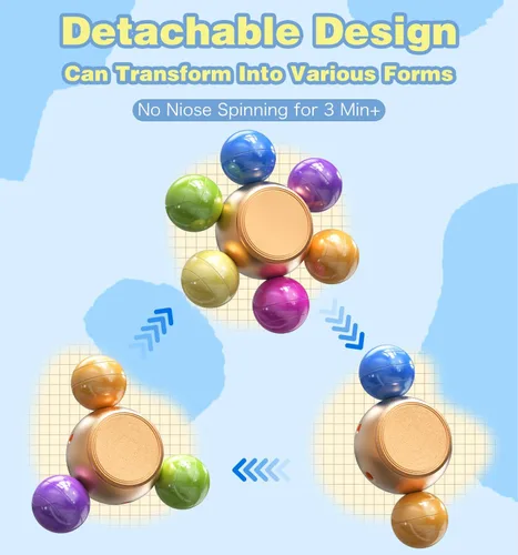 Miniatura 3 de ATESSON Fidget Spinner de metal para adultos y niños con rodamiento de acero inoxidable de alta velocidad, rotación silenciosa para 3-5 minutos