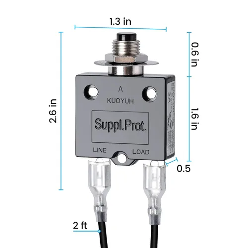 Miniatura 4 de Interruptor de botón pulsador de 3 amperios, probador de fusibles briidea Restablecimiento manual 32V, protección de bajo voltaje