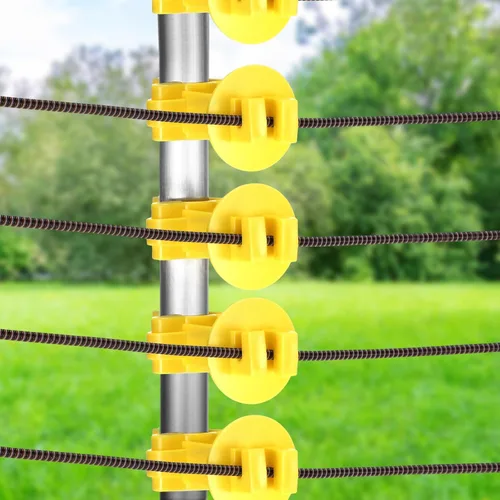 Miniatura 5 de Geiserailie 66 unidades aislantes eléctricos de poste en T, extensor de aislador de madera, cable eléctrico estándar, ajuste cómodo, clip de poste