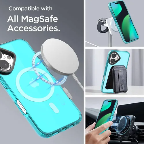 Miniatura 350 de AICase Funda protectora para iPhone 16 compatible con iPhone 16, delgada, ligera, transparente [no amarillenta] Diseño vibrante