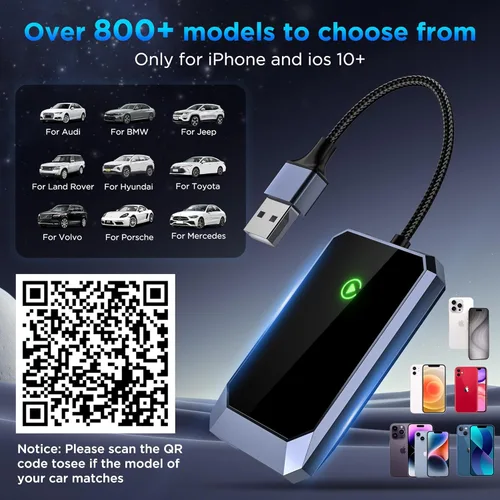 Miniatura 3 de Adaptador CarPlay Inalámbrico, Convierte de Cableado a Adaptador CarPlay Inalámbrico para iPhone, Control Inalámbrico Plug & Play CarPlay para Autos