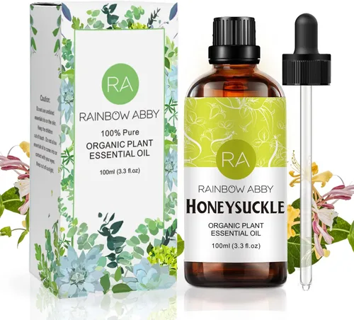 Aceite esencial de madreselva (3.4 fl oz), aceite de madreselva de aroma orgánico 100% puro y natural para difusor, masaje, cuidado de la piel, yoga