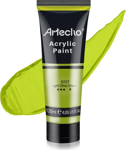 Miniatura 15 de Artecho - Pintura acrílica blanco titanio (120 ml / 4.05 oz), tubos de pintura para manualidades artísticas sobre lienzo, piedra, roca, madera