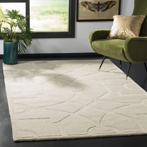 Miniatura 8 de Martha Stewart Collection by SAFAVIEH MSR4612B - Alfombra hecha a mano de lana con calado de 8 x 10 pies Grava