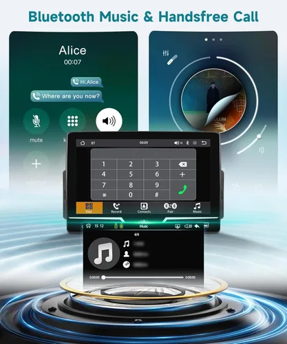 Miniatura 4 de Estéreo de automóvil de un solo DIN con cable Carplay Android Auto, Sellrich de 7 pulgadas, pantalla táctil, Bluetooth, radio para automóvil