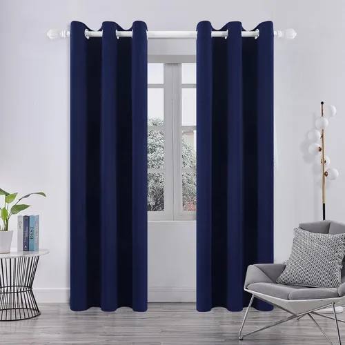 Miniatura 32 de Pickluc Cortinas Opacas Azul Marino para Sala de Estar, Cortinas Bloqueadoras de Luz con Ojales, Aislamiento Térmico, Reducción de Ruido, 52 Azul