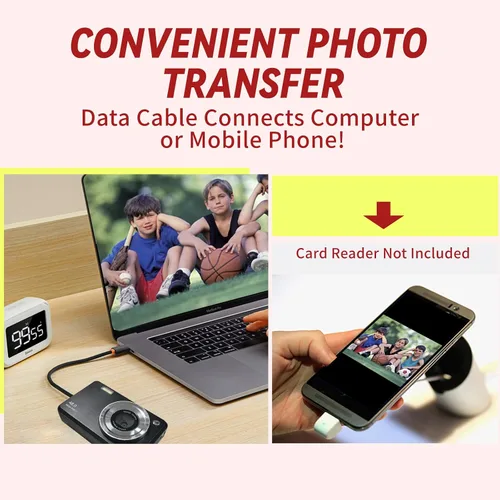 Miniatura 4 de Cámaras digitales FHD para niños y niñas, cámara digital compacta de apuntar y disparar con zoom de 16X, tarjeta de 32 GB, cámara para niños