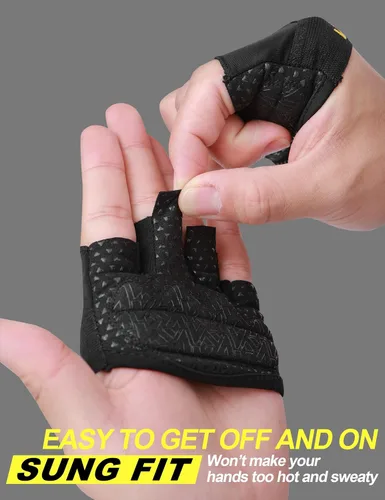 Miniatura 5 de KUTOOK Guantes de levantamiento de pesas para mujeres, guantes de entrenamiento de gimnasio con protección de palma y agarre adicional, guantes