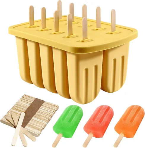 Miniatura 10 de 10 Cavity Silicone Popsicle Molds with 50 Sticks, BPA Free (10 Cavties-Blue)