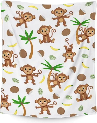 Miniatura 9 de Manta de mono para niñas pequeñas, tamaño de regazo de 30 x 40 pulgadas, manta de felpa suave y peluda para regalo, manta negra linda para cama, sofá