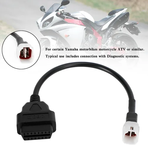 Miniatura 2 de Mad Hornets Conector adaptador de cable de 4 pines a OBD2 apto para Yamaha R1 R6 MT09