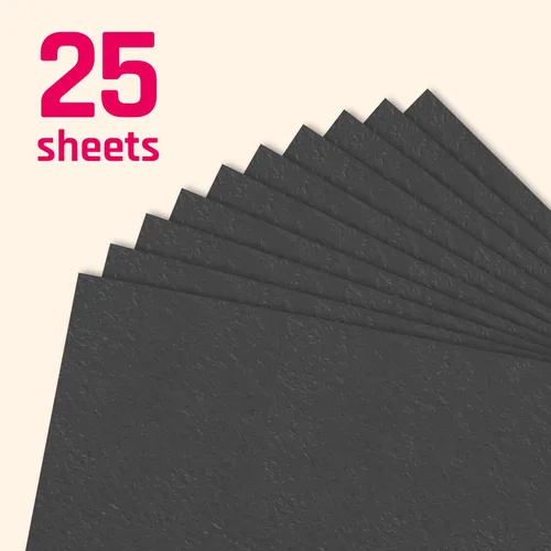Miniatura 2 de 25 hojas, papel de cartulina negro pesado, 110 libras, 12 x 12 pulgadas