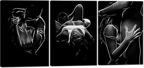Miniatura 41 de Novatique 3 piezas de arte de pared sexy en blanco y negro para parejas desnudas, decoración de pared abstracta de amor para mujeres y hombres, arte