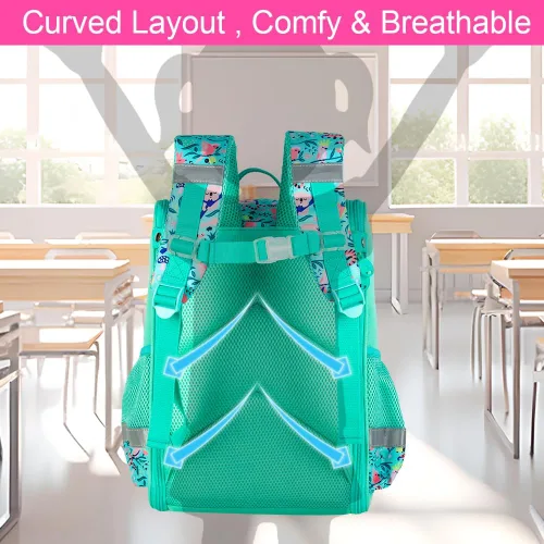 Miniatura 23 de KLFVB Mochila de 3 piezas para niñas y niños, bolsa de libros de dinosaurio de unicornio de 15 pulgadas con lonchera, bolsa escolar preescolar