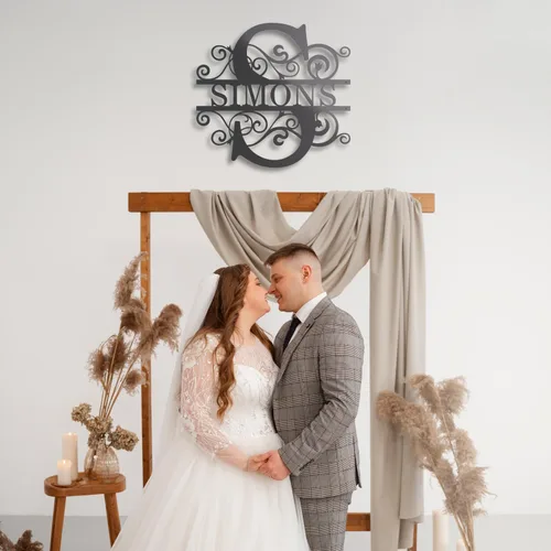 Miniatura 7 de Letreros de metal personalizados con nombre de familia, letreros de apellido, decoración del hogar arte de pared de metal al aire libre