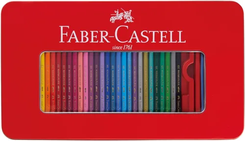 Faber Castell TFC-WCP/60C Watercolor Colored Pencils, Flat Can, 60 Color Set