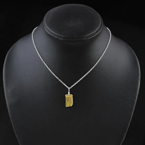 Miniatura 4 de Colgante delicado de piedras preciosas naturales crudas, collar de piedras ásperas surtidas, hecho a mano, joyería hipoalergénica bohemia