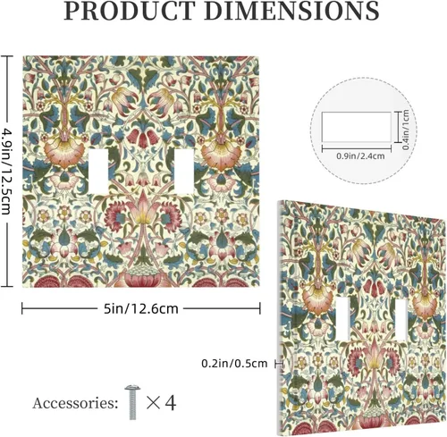 Miniatura 416 de Placa Decorativa de Pared de Granja Rústica con Cuerno de Madera para Puerta de Granero 1 Banda Duplex Cubiertas de Toma Eléctrica Soltera