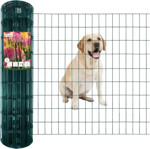 Miniatura 9 de FOREHOGAR Valla de alambre soldada con revestimiento de PVC negro de 24 pulgadas x 50 pies, 2 pulgadas x 3 pulgadas 16GA, rollo de cercado de borde