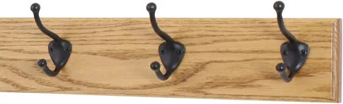 Miniatura 18 de PegandRail Perchero de roble con ganchos estilo sombrero y abrigo de bronce aceitado (castaño, 15 x 3.5 pulgadas con 3 ganchos)