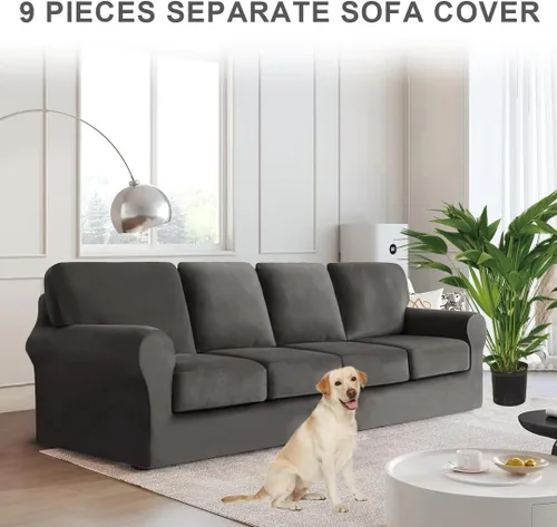 Miniatura 311 de Funda para Sofá de Terciopelo, Fundas Elásticas para Sofá para Funda Principal Separada/Respaldos y Cojines de Asiento, Funda para Sofá, para Fundas