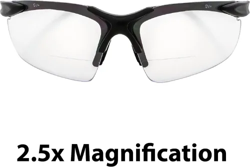 Miniatura 2 de Global Vision Apex - Anteojos de seguridad bifocales UV400 con aumento de 2.50 pulgadas, color transparente y negro, talla L