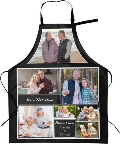 Miniatura 13 de Delantales personalizados con dos bolsillos para mujeres y hombres, delantales personalizados impresos con texto fotográfico para cocinero de cocina