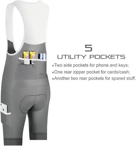 Miniatura 4 de CEROTIPOLAR Baberos de Ciclismo Hombres, Largo Riding Pad Bicicletas Biking Bib Shorts UPF50+