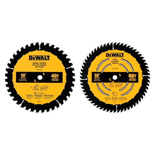 DEWALT Paquete combinado de uso general 40T / 60T de 10 pulgadas (DWA110CMB)
