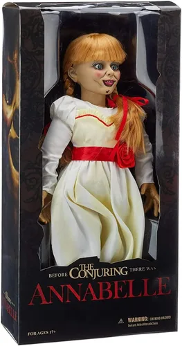 Réplica e muñeca Annabelle, de la marca Mezco, 18 pulgadas.