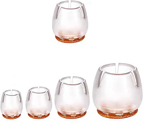 Miniatura 7 de Tapas para patas de silla, redondas de silicona transparente para patas de muebles de mesa, protectores de piso de madera, almohadillas de fieltro