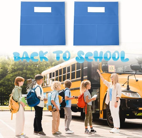 Miniatura 6 de Organizador colgante para silla de aula, bolsa de almacenamiento con bolsillo para asiento de estudiante, suministros escolares para niños, 10