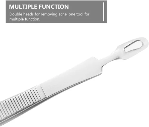 Miniatura 2 de Precisión de precisión de precisión 3 unids espinilla curvada punta de acero Comedone Splinter Extractor herramienta herramienta herramienta