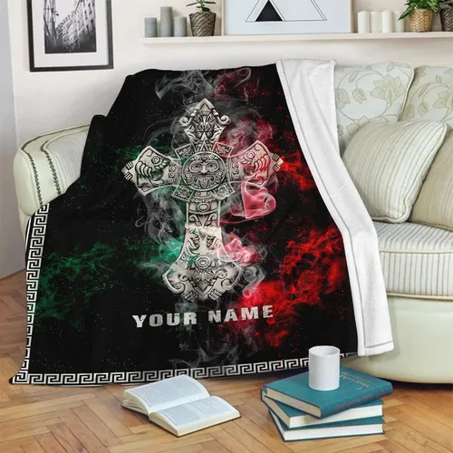 Miniatura 4 de Manta de México con nombre personalizado para hombres y mujeres, manta de bandera personalizable, regalo divertido, felpa mullida, suave microforro