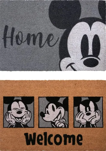 Miniatura 30 de Gertmenian 47534 Disney Mickey Mouse - Alfombra retro clásica de fibra de coco para entrada, paquete de 2 unidades, 20 x 34 pulgadas, color marrón