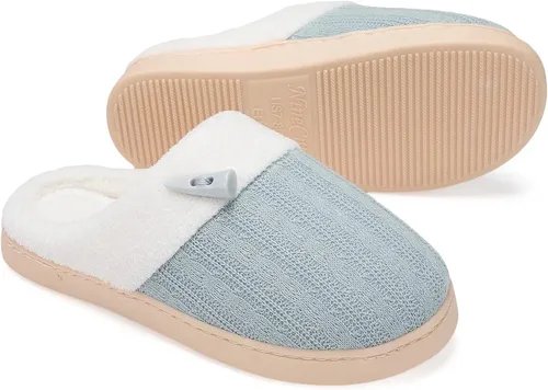 Miniatura 8 de NineCiFun Pantuflas para mujer, cómodas, ligeras, para casa, sin cordones, de espuma viscoelástica, para dormitorio, para interiores y exteriores
